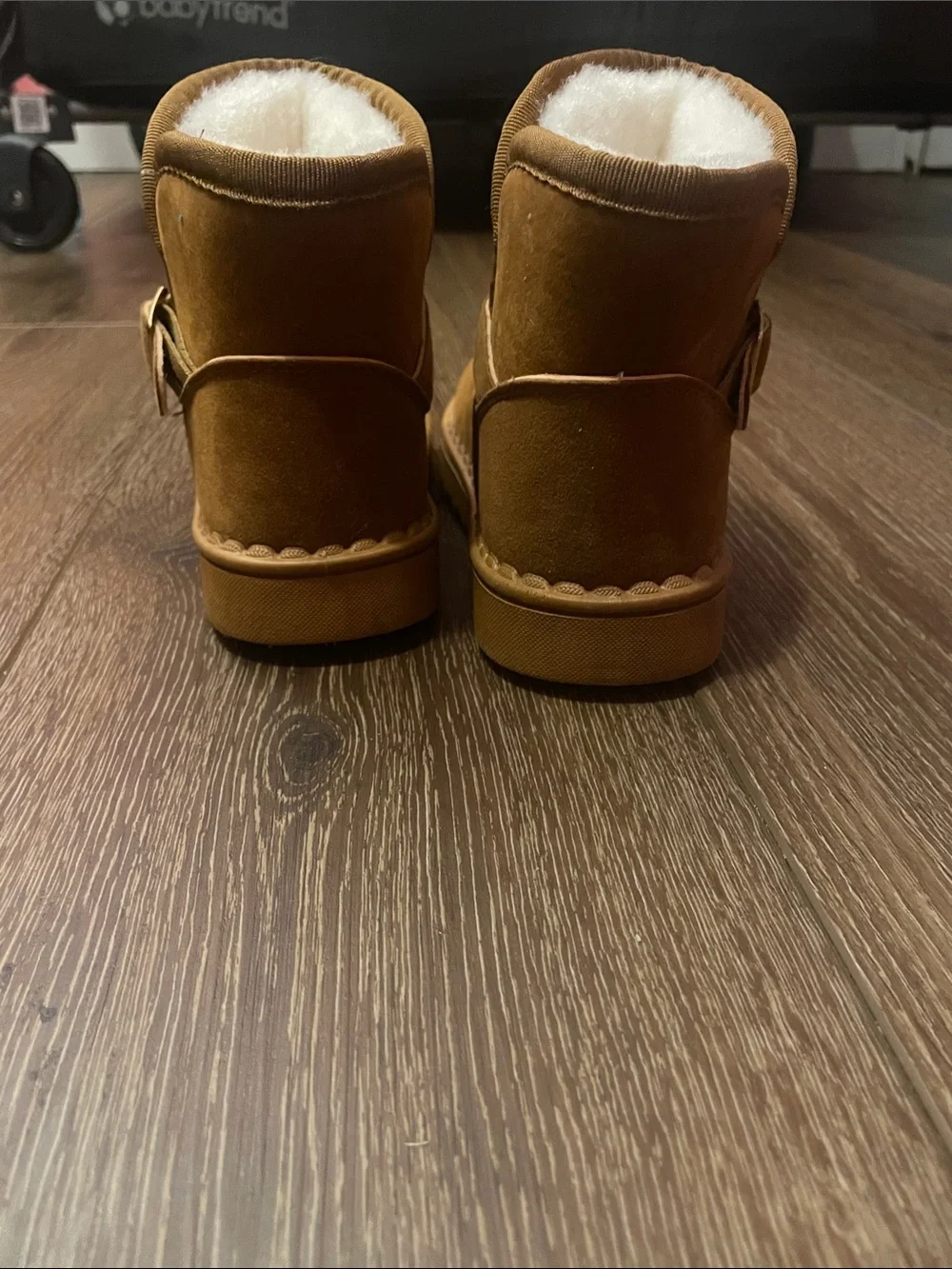 Kids Cozy Shearling-Lined Ankle Boots - Tan